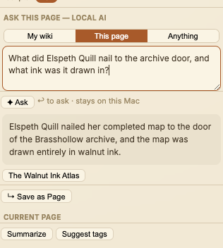 Ask your wiki